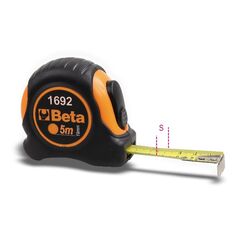 Beta Tools Przymiar zwijany z taśmą stalową obudowa ABS 25mm x 8m (016920058) 3180865 8014230619736