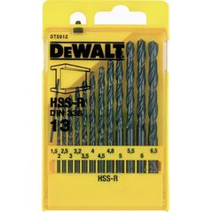 Wiertło Dewalt do metalu HSS walcowe 1,5 2 4,5 4 5,5 5 4,8 3 2,5 3,5 6 3,2 6,5mm zestaw (DT5912-QZ)