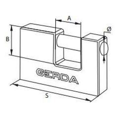 Gerda Kłódka żeliwna trzpieniowa 60mm (GROKZT0006000.0613OP) 3266291 5902203177891