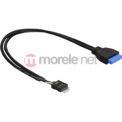Delock USB 19 pin - USB 8 pin, 0.3m, Czarny (83095) 597334 4043619830954