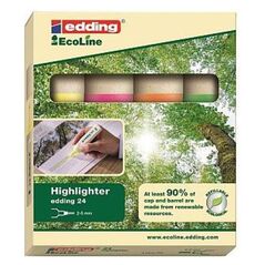 Edding Zakreślacze ekologiczne 4 kolory (24/4S ED) 1243367 4004764917723