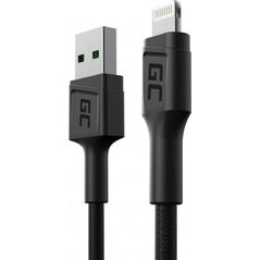 Kabel USB Green Cell USB-A - Lightning 0.3 m Czarny (KABGC24)