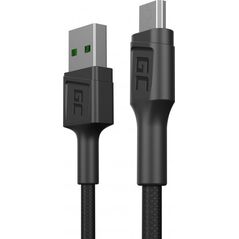 Kabel USB Green Cell USB-A - microUSB 0.3 m Czarny (KABGC23)
