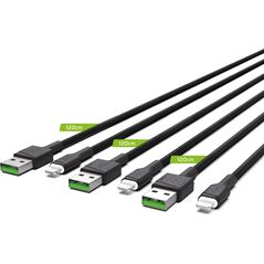 Kabel USB Green Cell USB-A - Lightning 1.2 m Czarny (KABGCSET05)