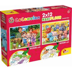 Lisciani LISCIANI COCOMELON DWUSTRONNE PUZZLE PODLOGOWE 2X12 EL. CHODŹMY NA SPACER