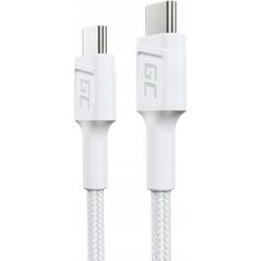 Kabel USB Green Cell USB-C - USB-C 0.3 m Biały (KABGC31W)