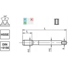 Fanar GWINTOWNIK G  1/2" DIN-5156B HSSE 800