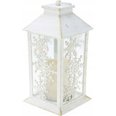 Dekoracja świąteczna Home Styling Collection Zimowy lampion ze świecą LED, 28 cm