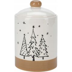 Home Styling Collection Słoik na ciasteczka z motywem choinek, Ø 12,5 x 18 cm