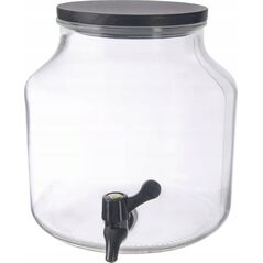 Home Styling Collection Słoik z kranikiem szklany z pokrywką z drewna sosnowego, 5,2 l