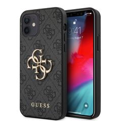 Guess Case for iPhone 12 / iPhone 12 Pro - Guess Hardcase 4G Big Metal Logo ( GUHCP12M4GMGGR) - Grey 3666339004576 έως 12 άτοκες Δόσεις