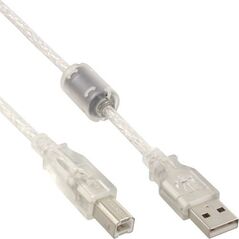 USB InLine USB-A - Καλώδιο USB-B 2 m Διαφανές (34518) 551568 4043718021024