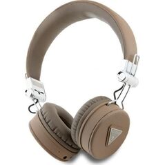 Słuchawki Guess Guess Bluetooth ENC GUBH70PGTSPSW Brown Grained Classic Round Shape Headphones