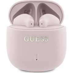 Słuchawki Guess Guess Bluetooth headphones GUTWSJ14ESGP TWS + docking station pink/pink Printed Classic Logo