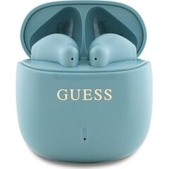 Słuchawki Guess Guess Bluetooth headphones GUTWSJ14ESGQ TWS + docking station turquoise/turquoise Printed Classic Logo