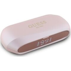 Słuchawki Guess Guess Bluetooth Headphones GUTWSC2MCDSP TWS + Docking Station Pink/Pink Elongated Metallic Printed Logo