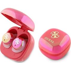 Słuchawki Guess Guess Bluetooth headphones GUTWSJ144ESF TWS + docking station fuchsia/fuschia Iridescent 4G Printed Logo