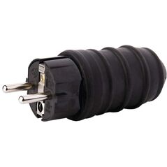 Emos Wtyczka gumowa 10/16A 250V 2P+Z IP44 czarna (P0050) 3397764 8592920000366