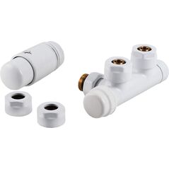 Perfexim Zintegrowany zestaw termostatyczny PHA-036 kątowy biały, rozstaw 50mm PN10 + złączki na CU 15 i pexa 16x2 (20-036-0000-001) 3425415 5901880020520