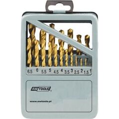 Wiertło AWTools do metalu tytanowe walcowe 1,5 2 7 4,5 4 5,5 5 1 3 2,5 3,5 6 10 10,5 11 11,5 12 12,5 13 6,5 7,5 8 8,5 9 9,5mm zestaw (AW42325) 4084361 5902198745341