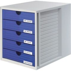 HAN ZESTAW 5 SZUFLADEK SYSTEM-BOX HAN A4 POLISTYREN SZARO-NIEBIESKI - HN145014-10 4160375 4012473145092