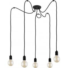 Lampa wisząca TK Lighting Lampa wisząca żarówki zwis oprawa TK Lighting Qualle 5x60W E27 czarna 1520 - 1520 4161577 5901780515201