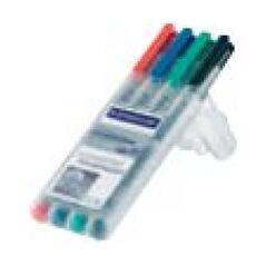 Staedtler LUMOCOLOR Flamaster suchościeralny OHP M, 4 kolory w etui (STA018) 4670010 4007817309278