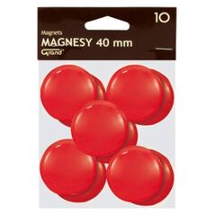KW Trade Magnesy Grand 40 mm czerwone op. 10 sztuk 4696915 5903364258733