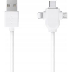 Kabel USB Libox USB-A - USB-C + microUSB + Lightning Biały (LB0112) 4764128 5902689074974