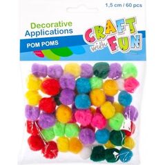 Craft with Fun Ozdoba pompon 60szt. (411442) 4784397 5902643621091