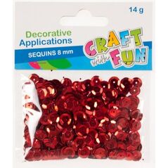 Craft with Fun Cekiny metalc guzik czerwone 8mm (384020) 4784401 5902643641938