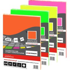 Emerson ETYKIETY EMERSON A4 FLUORESENCYJNE RÓŻOWE 25 ARKUSZY 5014747 5902178555038