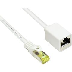 Good Connections RJ45 Patch cable extension withCat.7 RohCable and latch protection (RNS), S/FTP, PiMF, halogen free, 600MHz, OFC, white, 0,5m, Good Connections (8070VR- 005W) 5275438 4014619507566