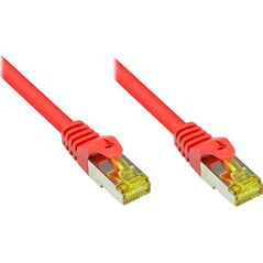 Good Connections RJ45 Patch Cable withCat.7 RohCable and Rastnasenschutz (RNS), S/FTP, PiMF, halogen free, 600MHz, OFC, red, 1m, Good Connections (8070R- 010R) 5275464 4014619324262
