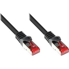 Good Connections RNS Patch Cable with Rastnasenschutz, Cat. 6, S/FTP, PiMF, PVC, 250MHz, black, 1m, Good Connections (8060- 010S) 5275534 4014619018758