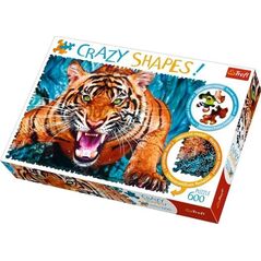 Trefl Puzzle 600 elementów Crazy Shapes - Oko w oko z tygrysem 5880396 5900511111101