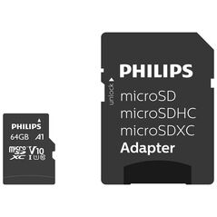 Philips microSDXC 64GB Class 10 U1 UHS-I με αντάπτορα (FM64MP45B/00) (PHIFM64MP45B-00) έως 12 άτοκες Δόσεις