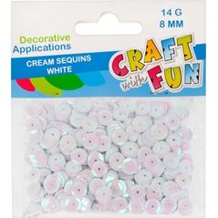 Craft with Fun CF CEKINY KREM GUZIK 8MM BIALE PBH 40/400 6301216 5903246461459