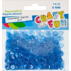 Craft with Fun CF CEKINY TRANSPARENT 8MM NIEBIESKI 40/400 6301224 5903246461350