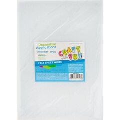 Craft with Fun CF OZDOBA DEK FILC ARKUSZ 20X30/5SZT BIEL 40/80 6302536 5903246461275