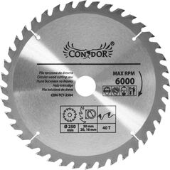 Condor piła tarczowa widiowa 250x30x40 zębów (CON-TCT-2504) 6418211 5902143114178