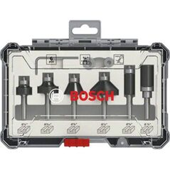 Bosch BOSCH ZESTAW FREZÓW PROSTYCH 6szt. UCHWYT 1/4 TRIM & ENDING B2607017470 6418882 3165140958011