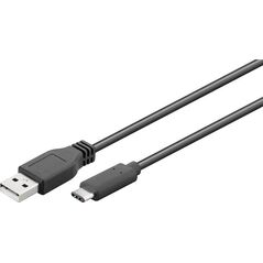 Kabel USB Goobay USB-A - USB-C 1 m Czarny (55468) 6460752 4040849554681
