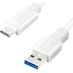 Kabel USB LogiLink USB-A - USB-C 3 m Biały (CU0177) 6479111 4052792055269