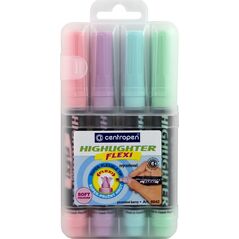 Centropen Centropen, zestaw zakreślaczy 8542, color, 4szt, 1-5mm, z super elastyczną końcówką, cena za 1 szt 6484604 8595013637005