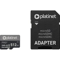 Karta Platinet Pro MicroSDXC 512 GB Class 10 UHS-III/U3 A2  (PMMSDX512UIII) 6503774 5907595450959