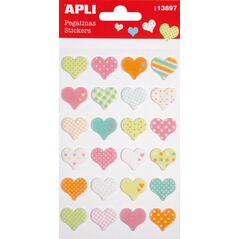 Apli Naklejki APLI Hearts, z filcu, mix kolorów 6796185 8410782138976