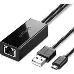 Ugreen Adapter sieciowy UGREEN 30985 Micro USB do RJ45, do TV sticków i Chromecastów (czarny) 6859453 6957303839858