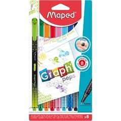 Maped Cienkopis Graph Peps Deco 8 kolorów MAPED 6873942 3154147490488
