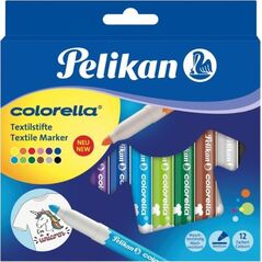 Pelikan Flamastry Colorella do tkanin 12 kolorów 6874057 4012700814586